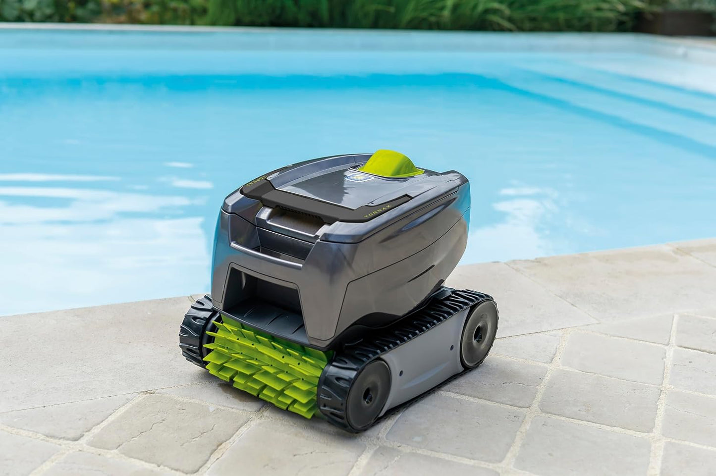 Zodiac Robot Limpiafondos Automático Tornax GT 3220 para Piscinas de hasta 9x4m, Limpia Fondo y Paredes, Incluye Cable de 16,5m, Acceso Superior al Filtro, Color Gris