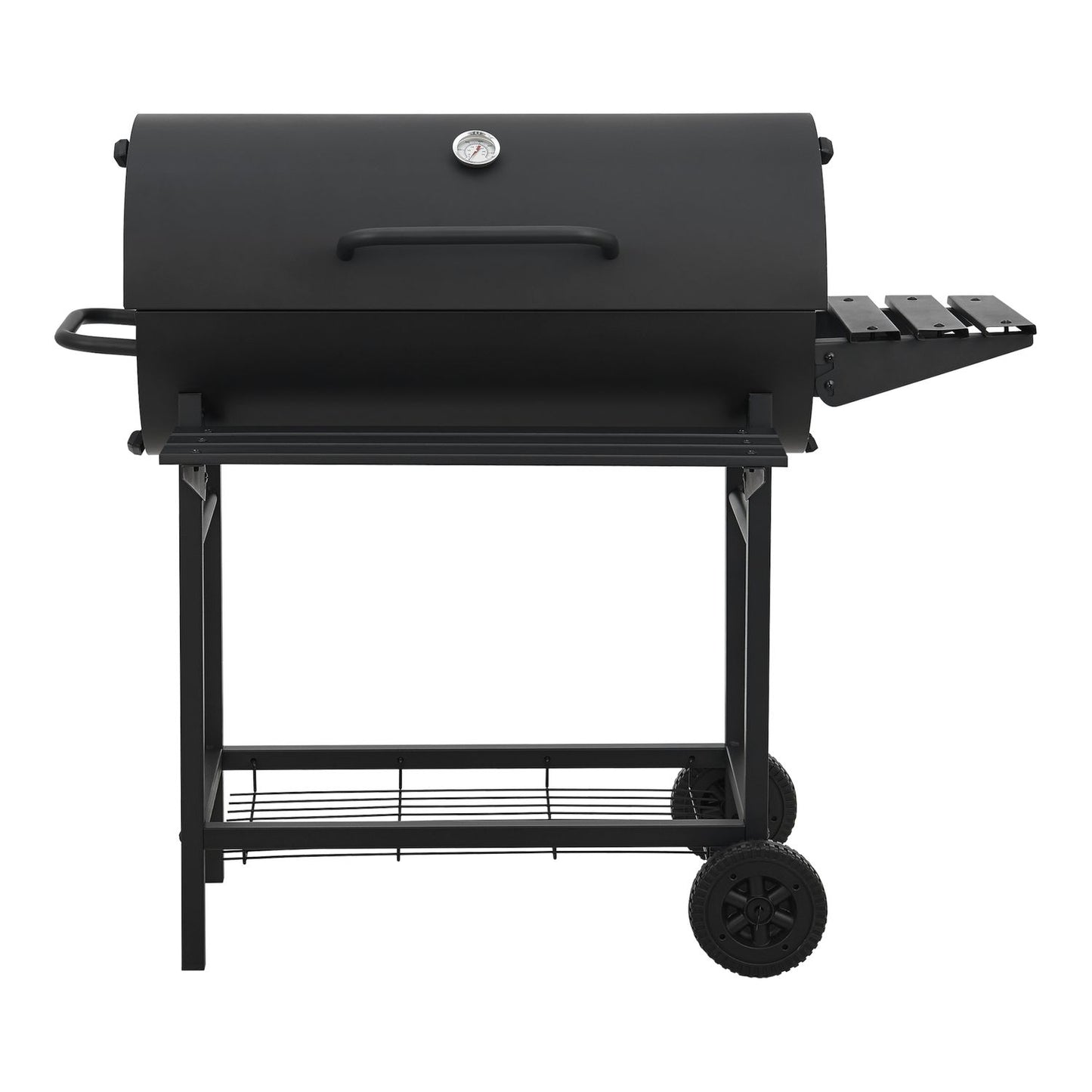 Barbacoa De Carbón Armento Con 2 Ruedas Termómetro Acero - Negro [casa.pro]
