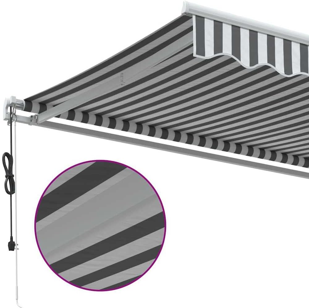 IKAYAA Toldo Motorizado 600 x 300 cm, Toldo Eléctrico y Manual Retráctil,Toldo Articulado Eléctrico con Mando a Distancia, Toldo Brazo Extensible para Terraza, Jardín Antracita y Blanco