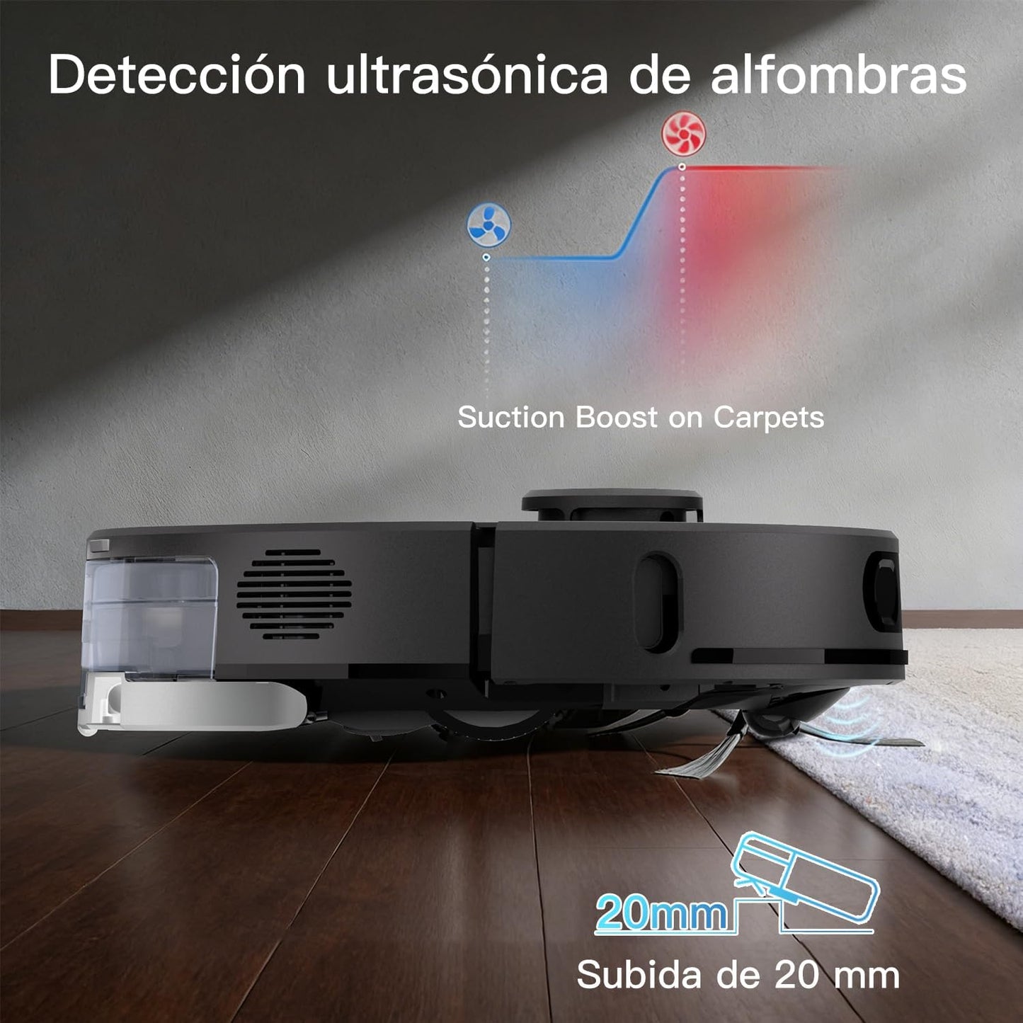 Robot Aspirador y fregasuelos hasta 8000 Pa Potente succión Autovaciado Autonomía de 220 Minutos Navegación Láser LiDAR y Mapeo Lnteligente,Limpieza Personalizada Control por Voz y App-B
