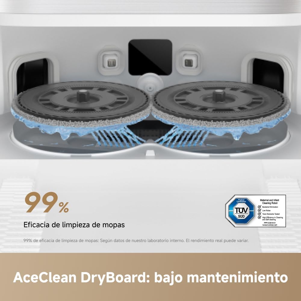 DREAME L50 Ultra Ae Robot Aspirador y Fregasuelos, 100 Días de Vaciado Automático, Mopas con Autolimpieza a Alta Temperatura, 28.000 Pa de Succión, Limpia a Fondo Esquinas y Bordes.