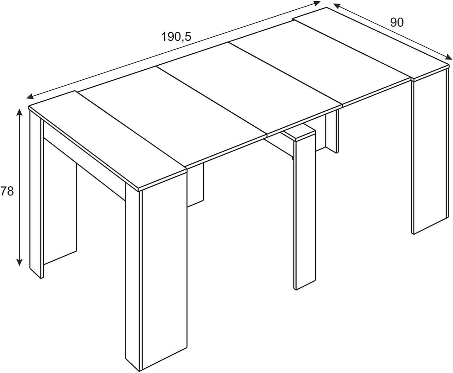 Mobelcenter - Mesa de Comedor Consola Extensible, Mesa para Salón recibidor o Cocina, Mesa Fuelle Extensible, Color Cemento (1127)