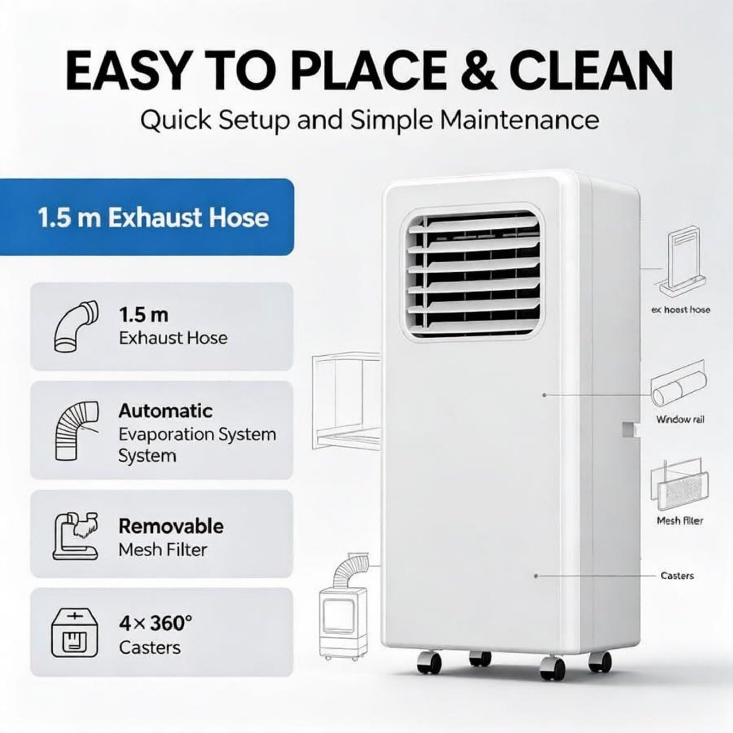 Ventilador de refrigeración del aire acondicionado | 18000BTU