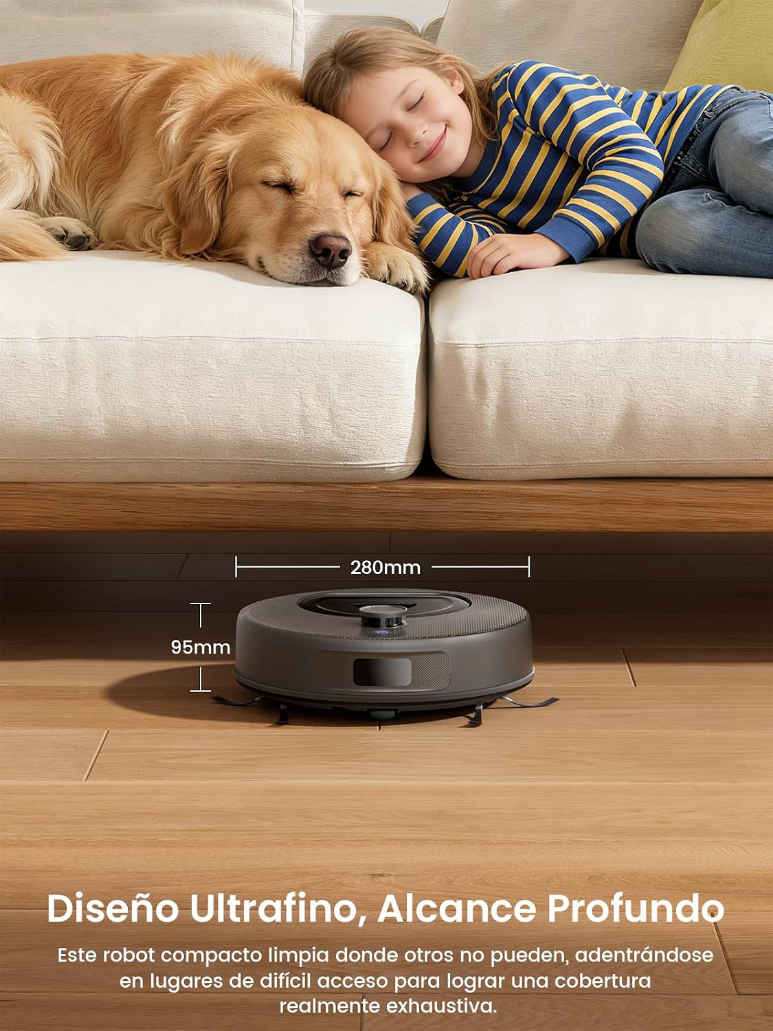 Lefant M330 Plus Robot Aspirador y Fregasuelos 3 en 1, 5000 Pa de Potencia, Navegación dToF, 150 min de Autonomía, Anti-enredos para Mascotas, WiFi/App/Alexa, Gris