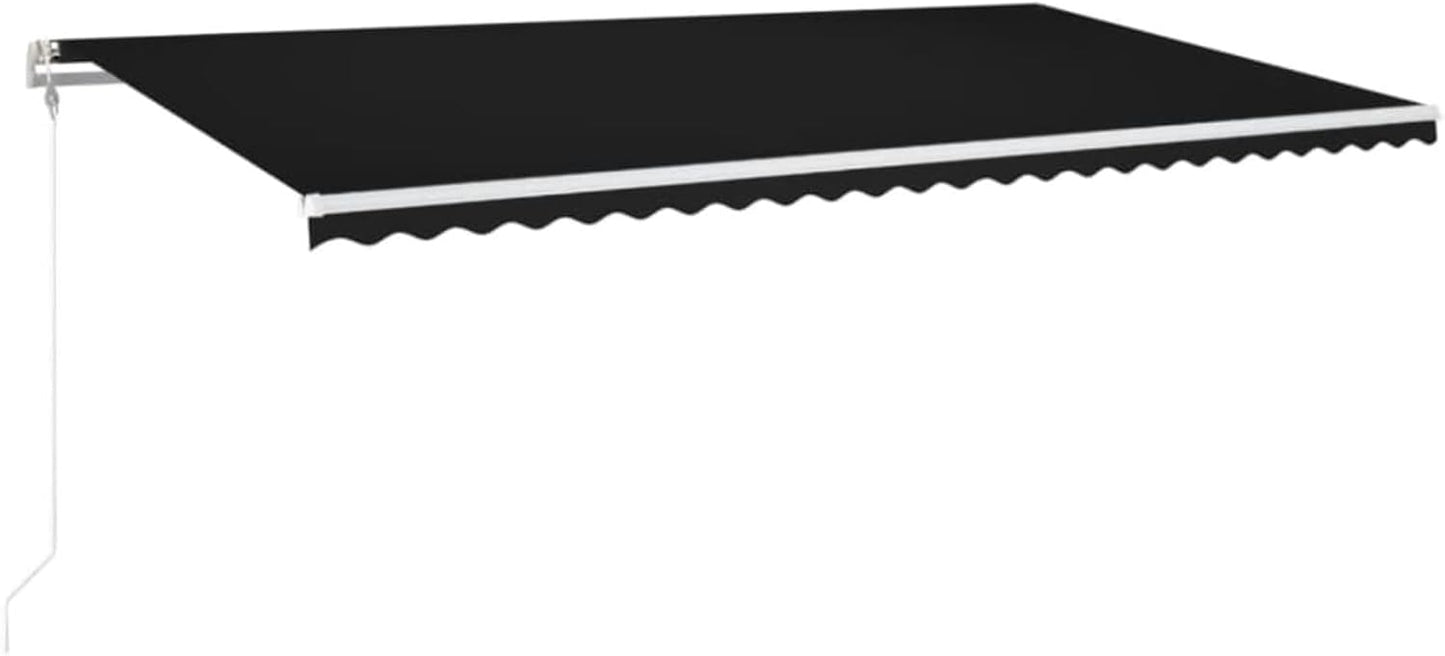 IKAYAA Toldo Motorizado 600 x 300 cm con luz LED, Toldo Eléctrico y Manual Retráctil,Toldo Articulado Eléctrico con Mando a Distancia, Toldo Brazo Extensible para Terraza, Jardín Antracita