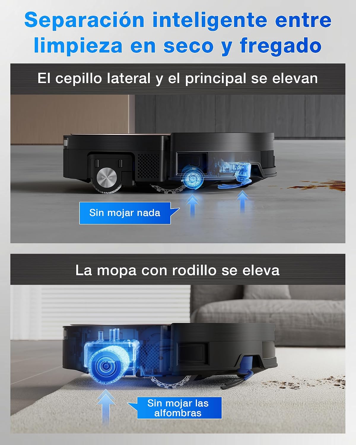 ECOVACS X11 OMNI CYCLONE Robot Aspirador y Friegasuelos, BLAST+19,500 Pa, Potencia ultrarrápida, OZMO ROLLER 2.0, Altura Máxima de Ascenso de 4cm, Rodillo Extendido, Vaciado Automático PureCyclone 2.0