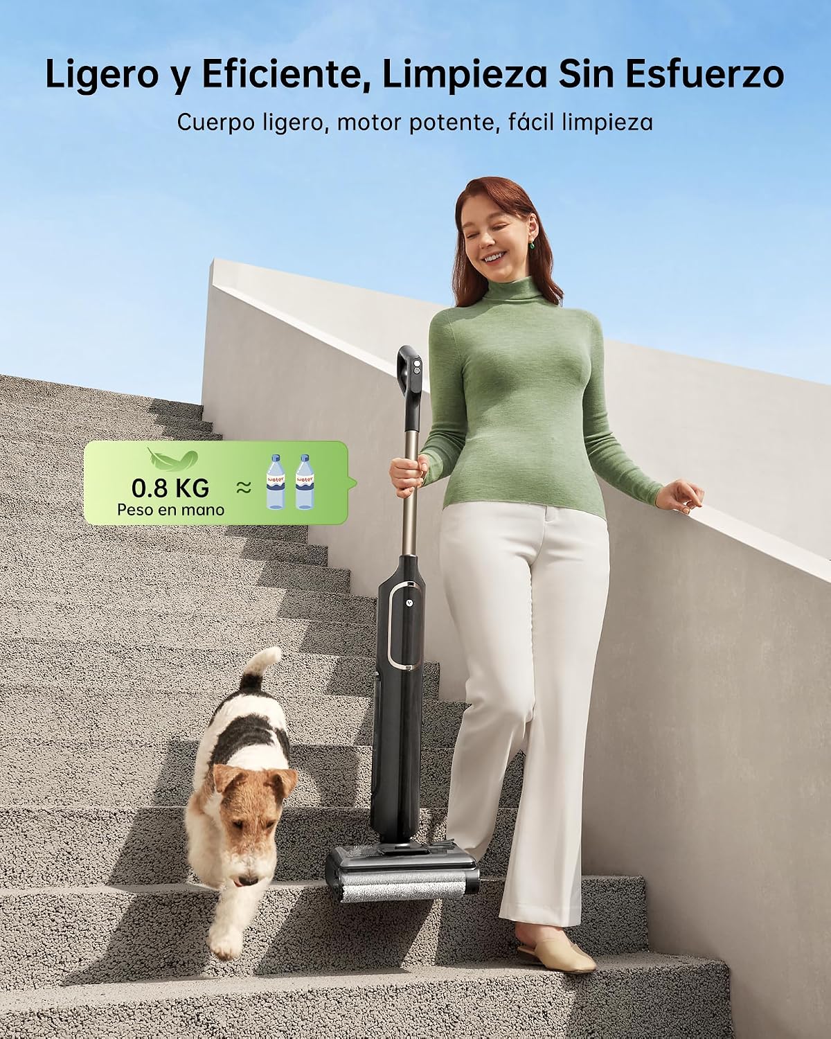 Vexilar X7 Aspiradora Fregadora sin Cable 20KPa,Aspiradora en Seco y Húmedo, Aspiradora Fregadora,Aspira y Friega,Autolimpieza, Autonomía 40Min,Diseño Reclinable de 180° para Polvo/Residuos/Partículas