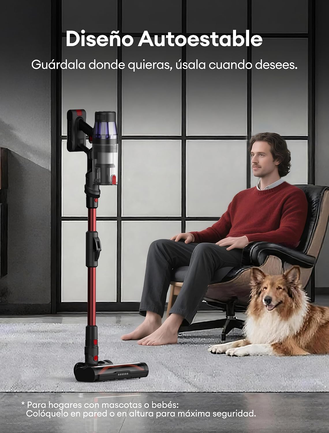 Ultenic Aspiradora sin Cable 55Kpa/60Min, Pantalla LED Muestra Batería Restante en Minutos, Escoba Aspiradora Antienredo con Tubo Articulado, Limpia el Fondo de los Muebles sin Agacharse