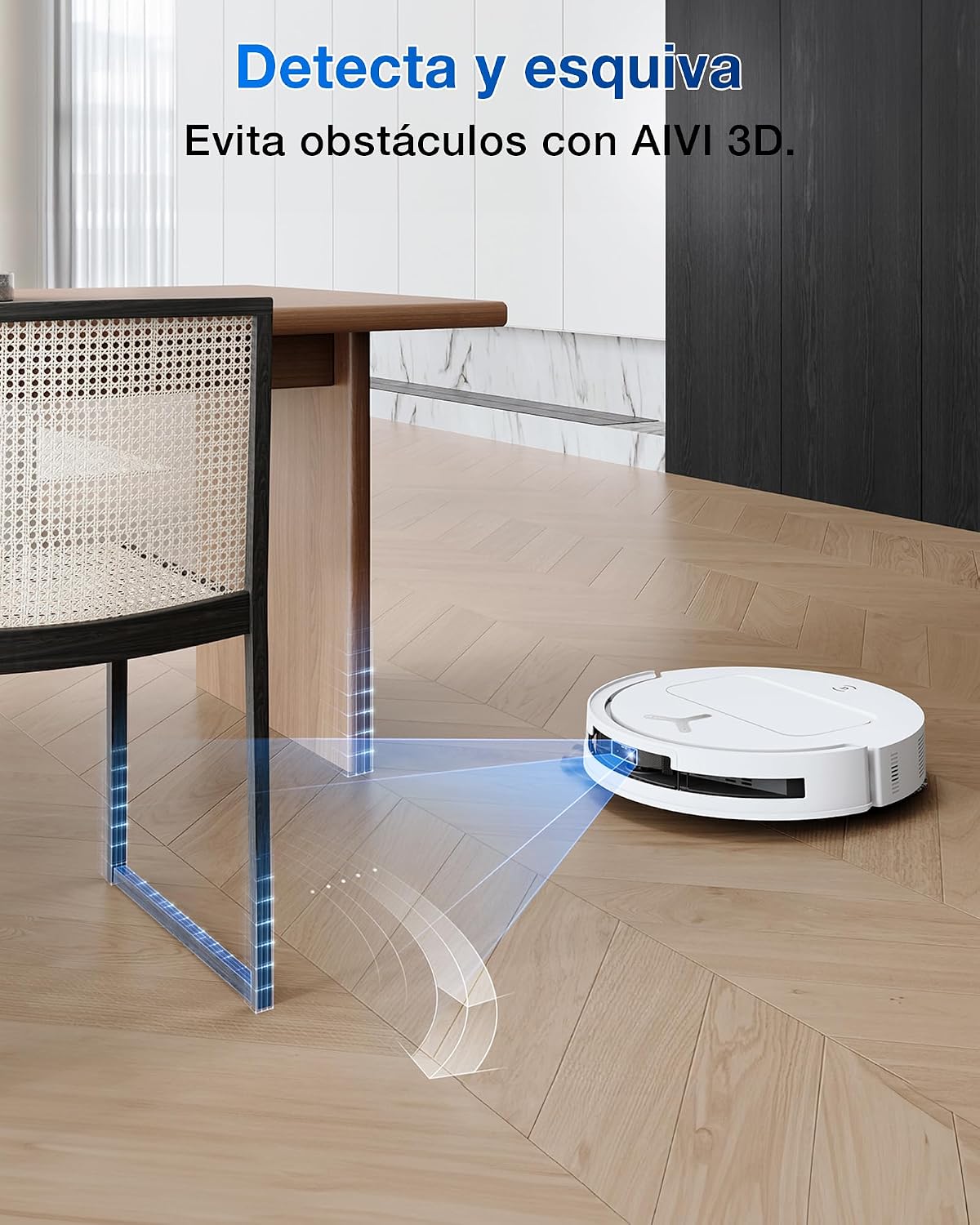 ECOVACS DEEBOT T50 Omni Robot Aspirador y mopa, 15.000Pa, Cepillo Lateral Extensible, ZeroTangle 2.0, estación Omni Todo en uno, mopa con Agua Caliente a 75℃ lultrafino de 81mm, Blanco