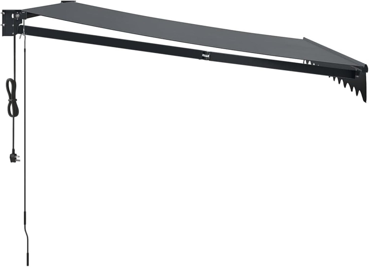 IKAYAA Toldo Motorizado 3.5 x 2.5 m, Toldo Eléctrico Retráctil,Toldo Articulado Eléctrico con Mando a Distancia, Toldo Brazo Extensible para Terraza, Jardín, Gris Antracita (Estructura Gris)