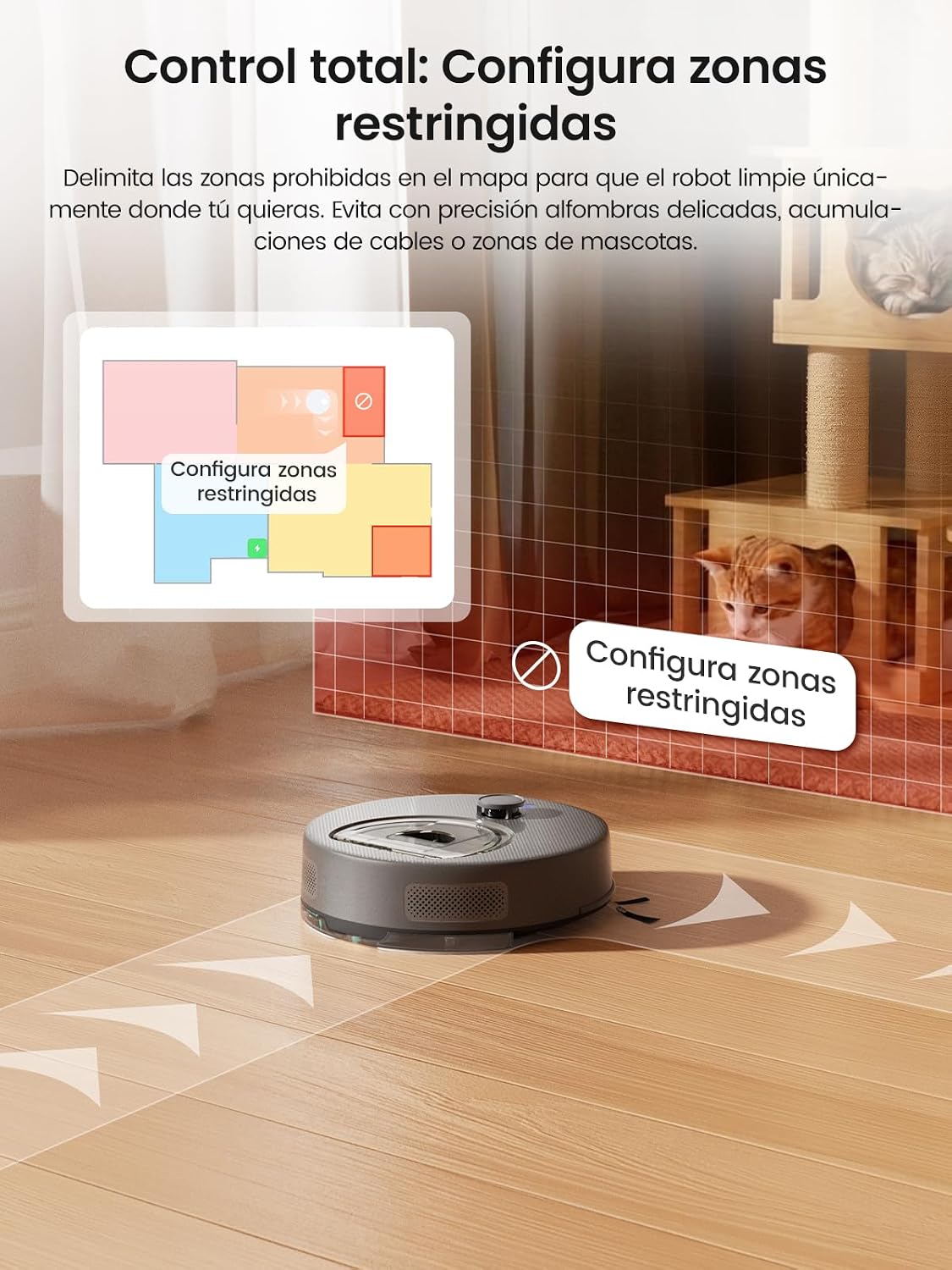 Lefant M330 Plus Robot Aspirador y Fregasuelos 3 en 1, 5000 Pa de Potencia, Navegación dToF, 150 min de Autonomía, Anti-enredos para Mascotas, WiFi/App/Alexa, Gris