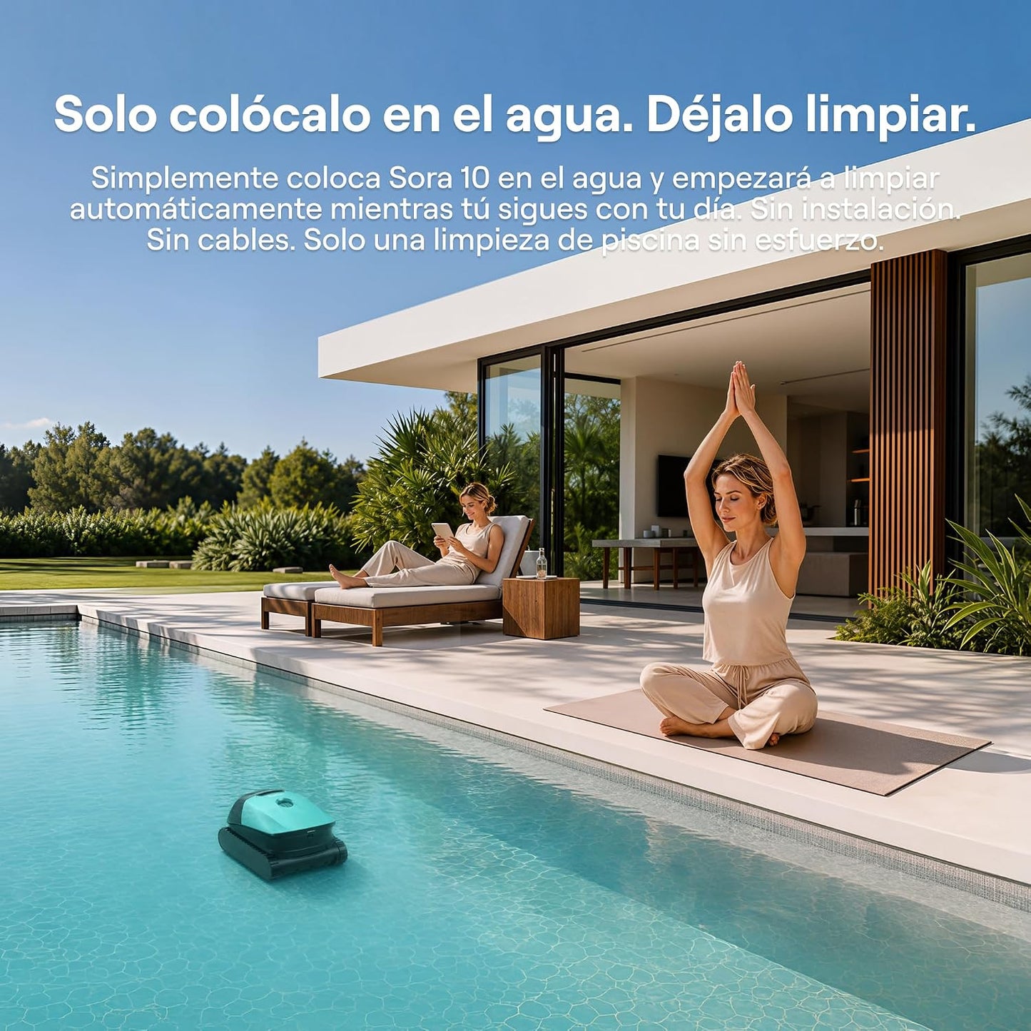 Beatbot (2026 Nuevo) Sora 10 Robot Piscina limpiafondos y Paredes, Plataformas y línea de flotación, 25700 LPH, Estacionamiento línea flotación, 5l residuos,App,Piscinas enterradas/elevadas,Mint