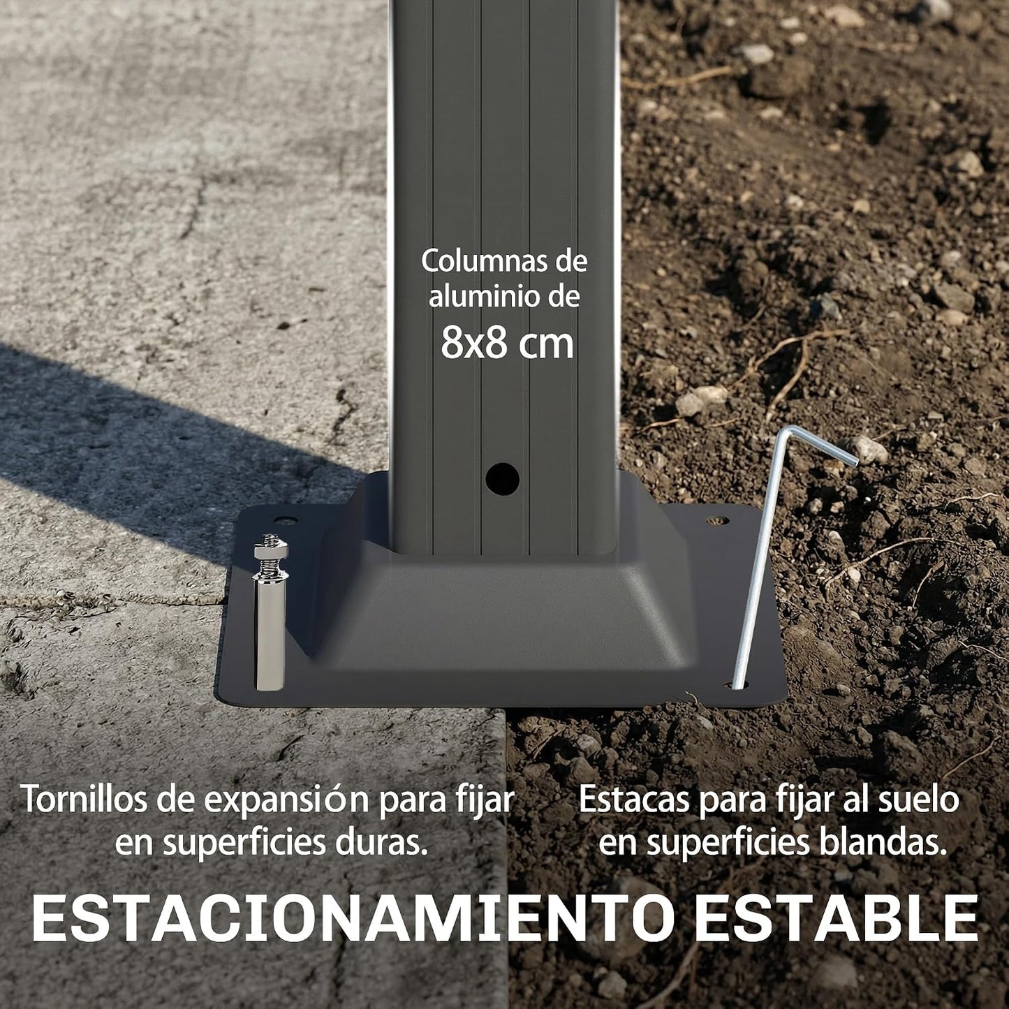 Outsunny Pérgola de Jardín 3x3,8 m, Cenador de Jardín con Techo de Lamas Ajustable a 90°, Manivela, Estructura de Aluminio y Acero, Protección UPF50+, Pabellón para Exterior, Patio, Terraza, Beige
