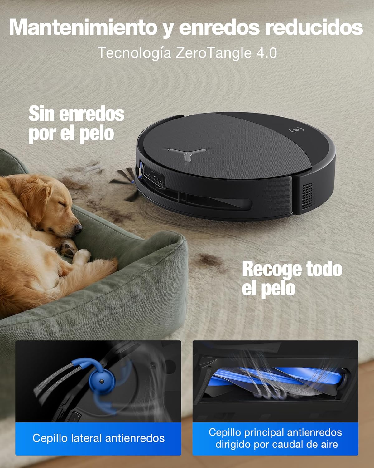 ECOVACS DEEBOT T90 Pro Omni Robot Aspirador y Mopa, 30 000 Pa, Carga PowerBoost, OZMO Roller 3.0 con Tecnología TruEdge 3.0, Aplicación Automática de la Solución de Limpieza, Agent YIKO AI, Negro