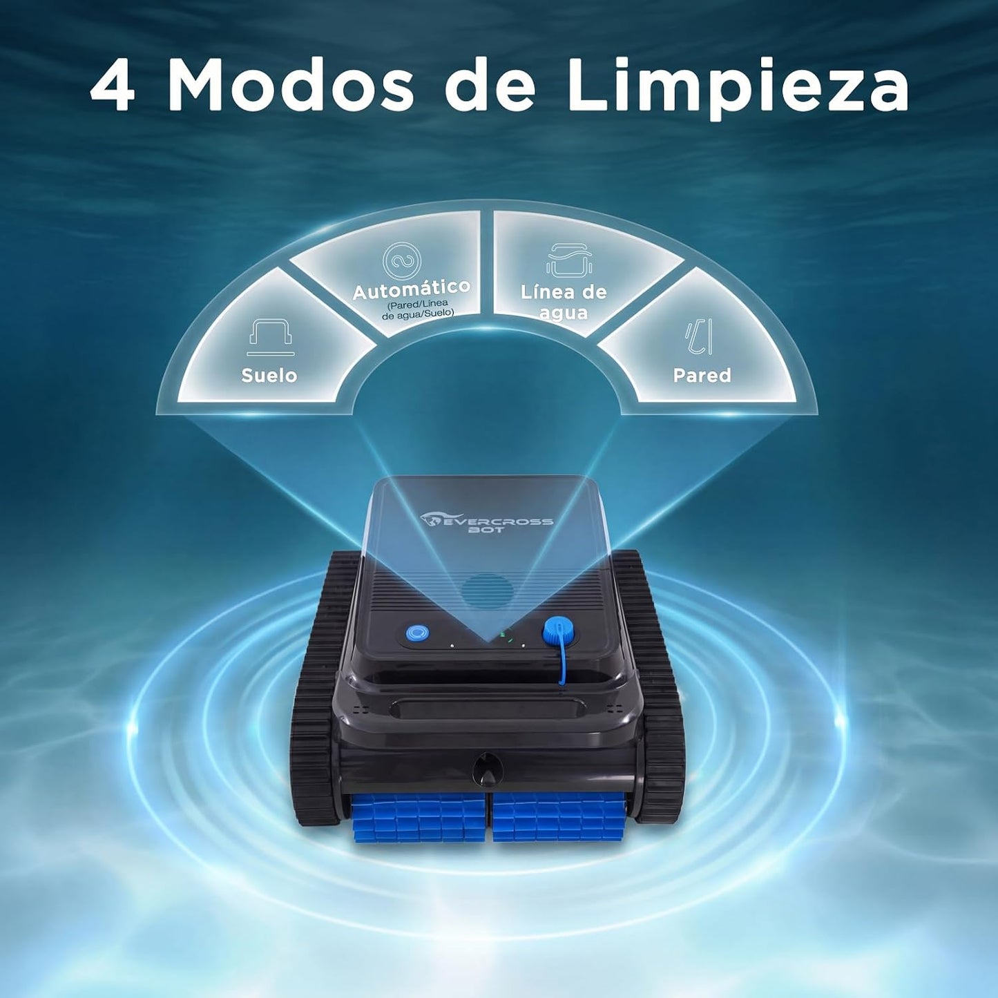U8 Robot Piscina sin Cable con App, Limpia Fondo, Paredes y Línea de Agua, 120 Min Autonomía, 4 Motores, Navegación Inteligente, hasta 200 m²