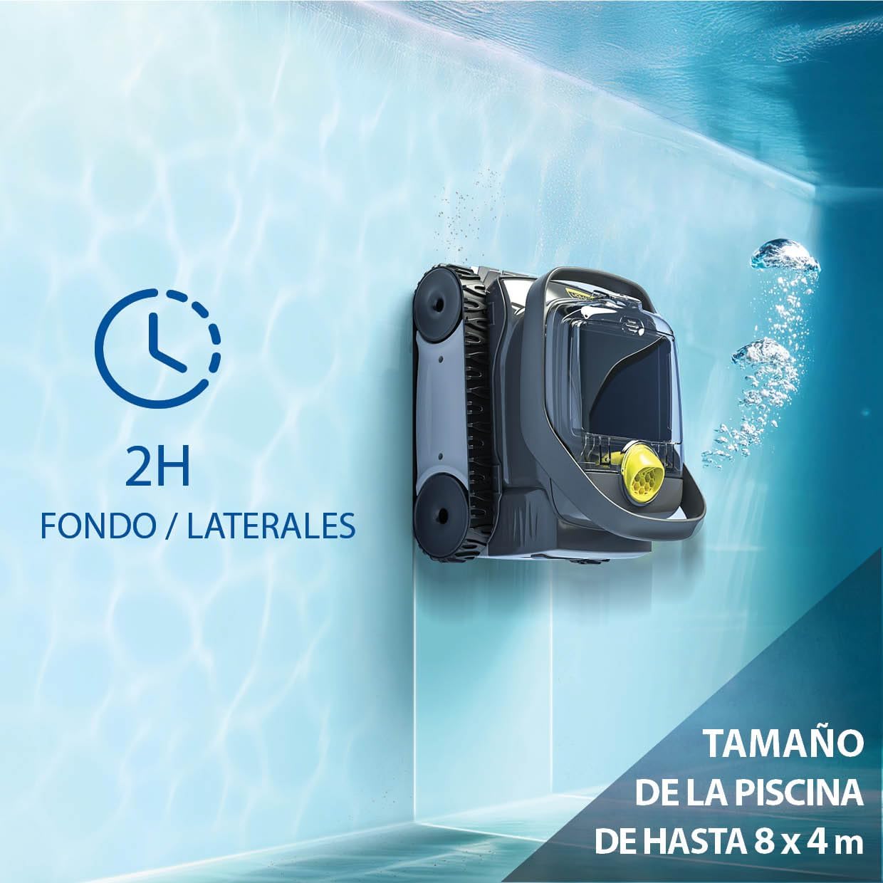 ZODIAC Pixel OP 32- Limpiafondos Piscina Automático. Robot para Limpiar Piscinas de hasta 8x4m. Batería de Litio, Ciclo de 2h, Filtración Fina, Ventana Transparente para Observar Suciedad