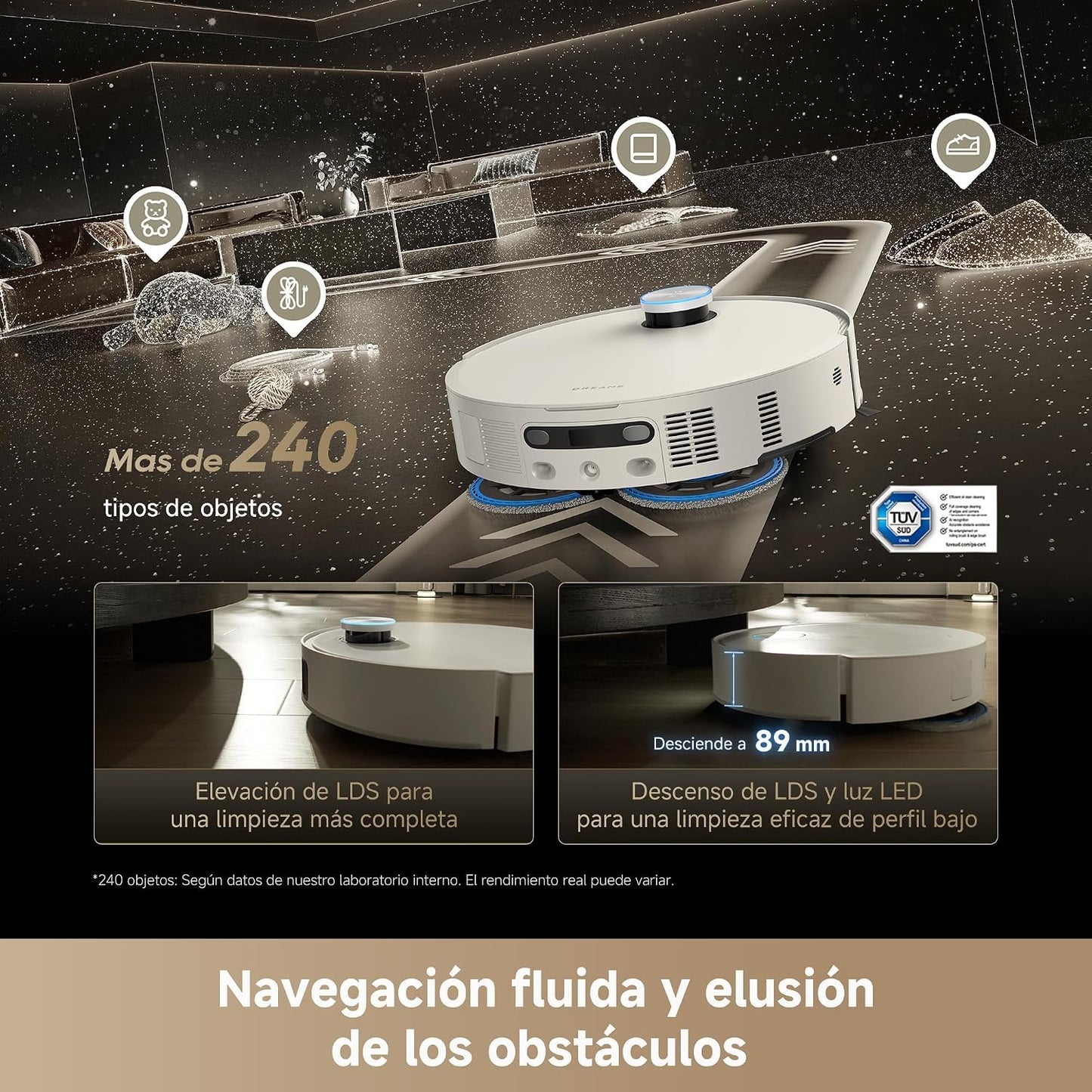 DREAME Matrix10 Ultra Robot Aspirador Friegasuelos, Cambio de Mopas, Supera Obstáculos de 8 cm, 30.000 Pa de Succión, Vaciado y Llenado Automático, Autolimpieza de Mopas, Control por Voz