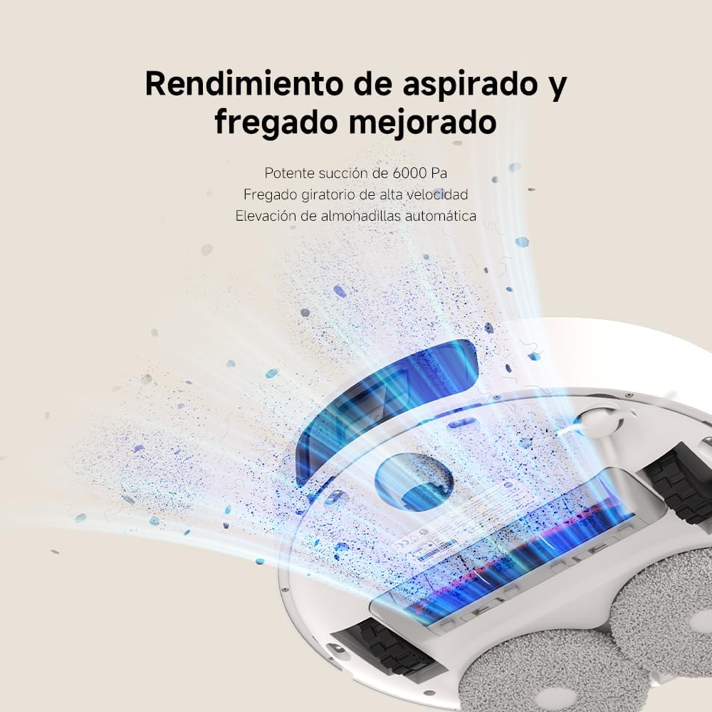 XIAOMI Robot Vacuum X20+, estación Todo-en-uno con Recogida de Polvo, Lavado y Secado automático, succión 6000Pa, evitación S-Cross™, navegación LDS y Control por App