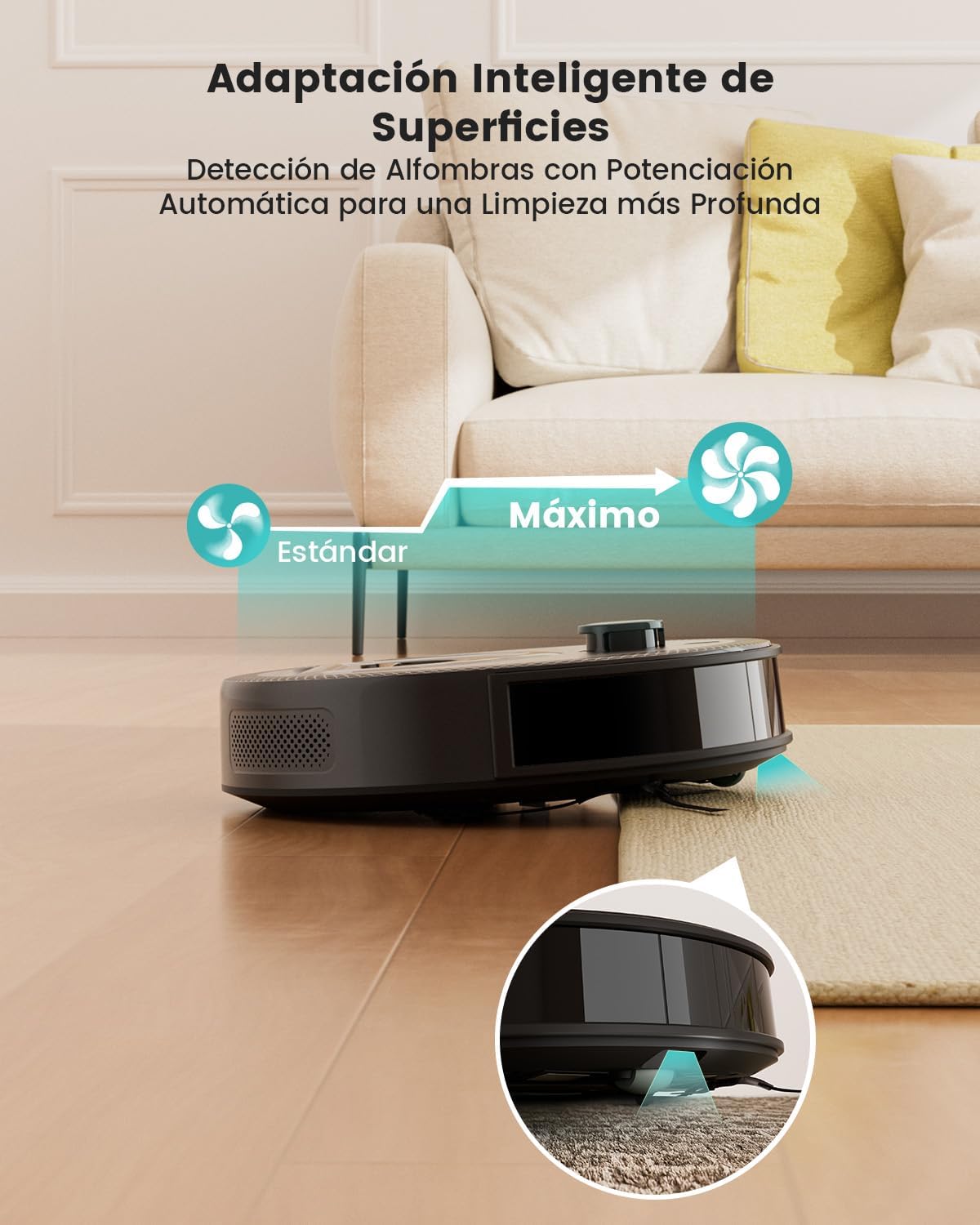 Lefant M330 Robot Aspirador y Fregasuelos con Mapeo 3 en 1, 5000Pa, 150min, Evitación de Obstáculos PSD 190°, Navegación dToF, 2,4GHz y 5GHz WiFi/Alexa/App, Ideal para Pelo de Mascotas y Alfombras