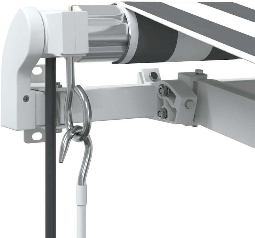 IKAYAA Toldo Motorizado 600 x 300 cm, Toldo Eléctrico y Manual Retráctil,Toldo Articulado Eléctrico con Mando a Distancia, Toldo Brazo Extensible para Terraza, Jardín Antracita y Blanco