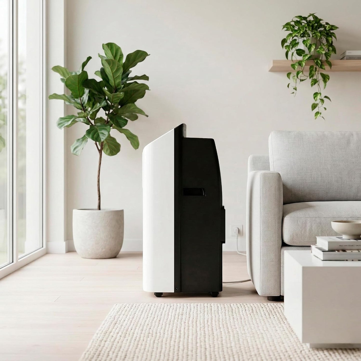 EVVO Clima Silent - Aire Acondicionado Portátil hasta14000 BTU con Bomba de Calor - Pingüino Frío y Calor, Deshumidificador, Modo Noche y Función Turbo. Incluye Kit de Ventana (P14)