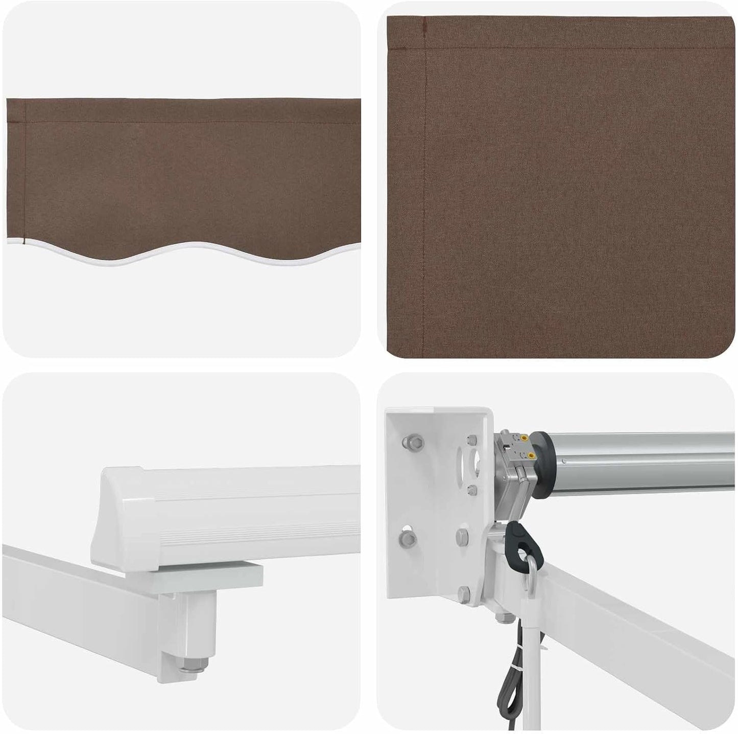 VidaXL - Toldo retráctil eléctrico (100% poliéster, aluminio), toldo eléctrico moderno, sombra exterior con mando a distancia, cobertizo de aluminio, protección solar ecológica