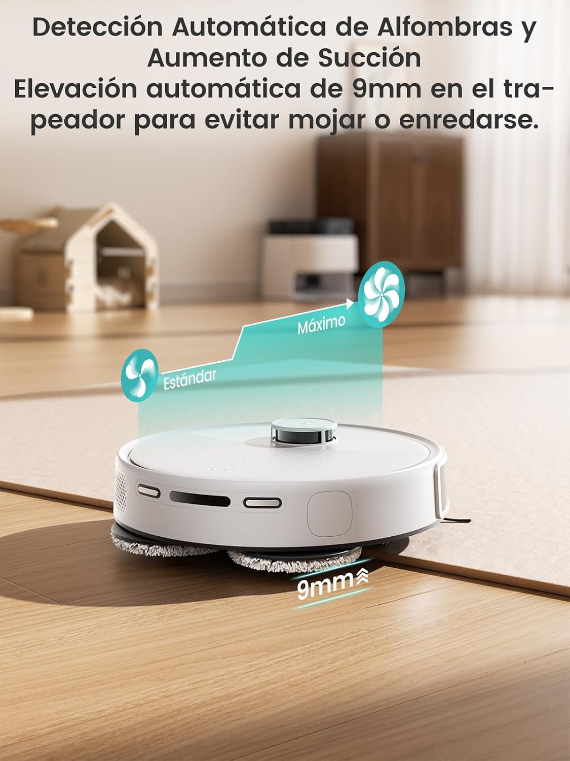 Lefant M3 Robot Aspirador y Fregasuelos, 12000Pa, 220min, Auto-Lavado/Secado, Vaciado Automático 3,2L, Fregona Dual Giratoria, Navegación dToF, para Mascotas, Cepillo Anti-Enredos, WiFi/App/Alexa
