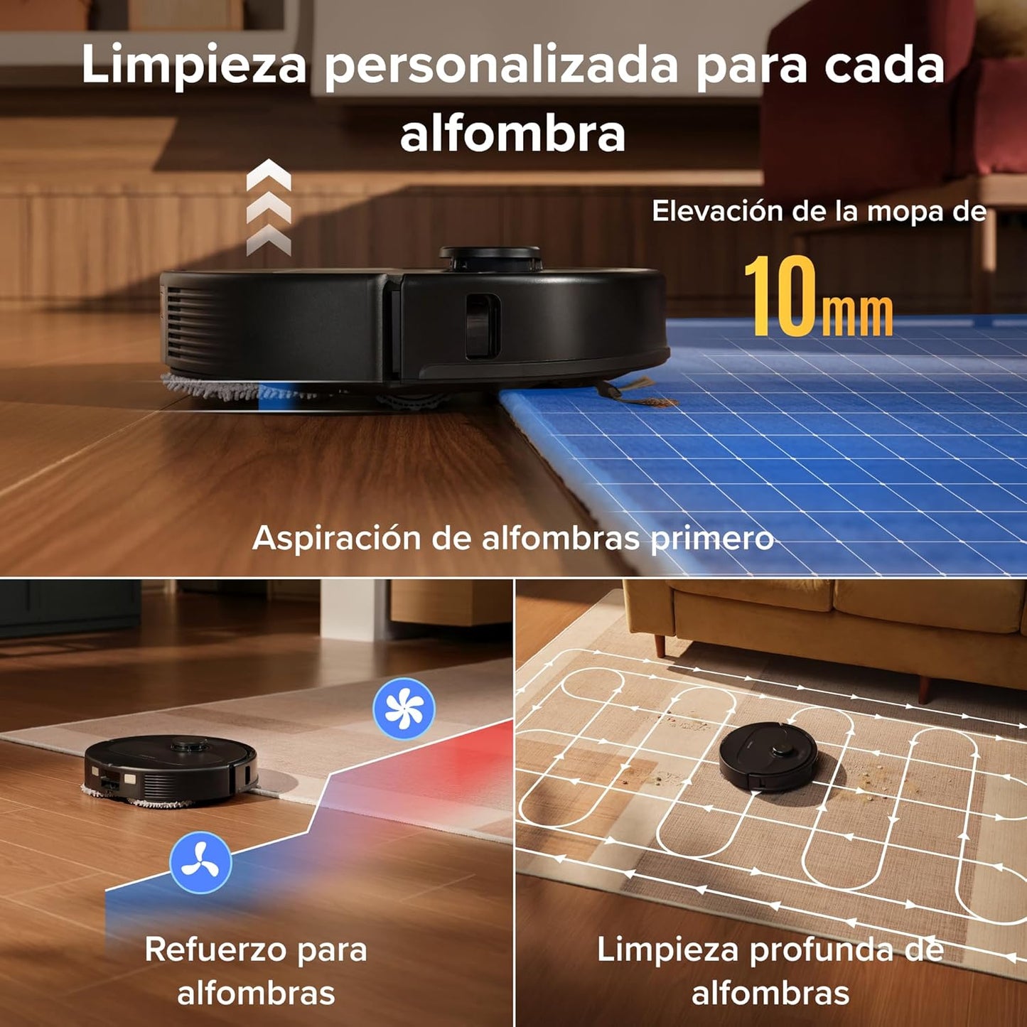 roborock Qrevo S Pro Set Robot Aspirador (Versión Mejorada del QV 35A) Succión de 18500 Pa, Base Todo en Uno, 2,7L Bolsa para Polvo, Sistema antienredos, Evitación de Obstáculos, Negro
