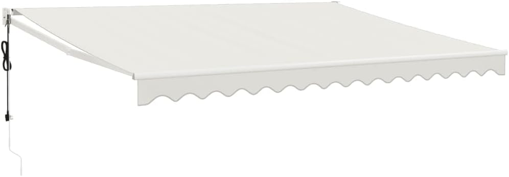 Brokky Toldo Motorizado 4.5X 3 m Toldo Articulado Eléctrico con Mando a Distancia para Terraza, Jardín-Crema-4.5 x 3 m-Marco Blanca