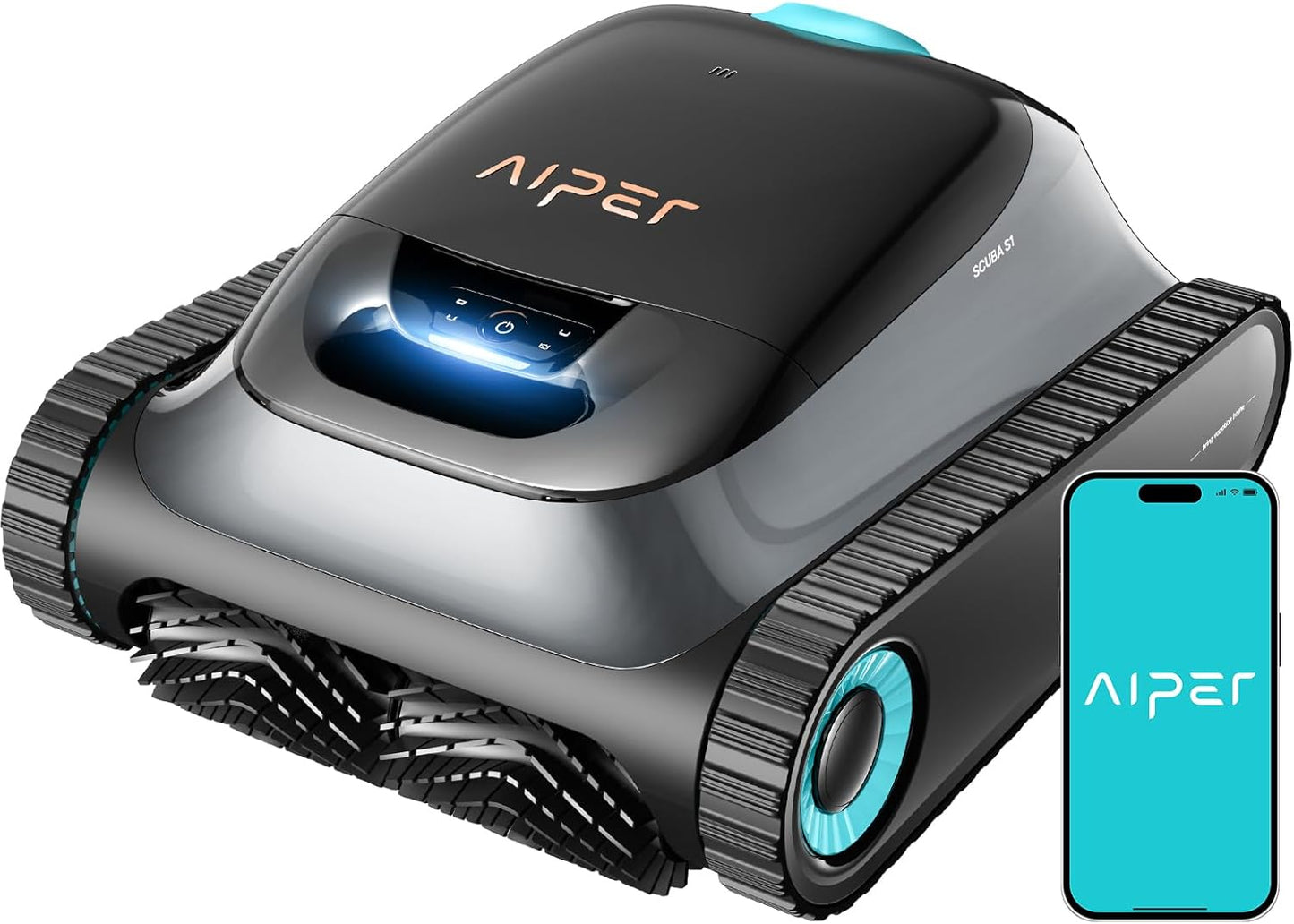 (2026 Upgrade) AIPER Scuba S1 Robot Piscina Limpiafondos y Paredes, Aspirador Piscinas Fondos con Batería Mejorada 270 min, Navegación Smart de Alta Precisión, Filtración Ultrafina + App y OTA