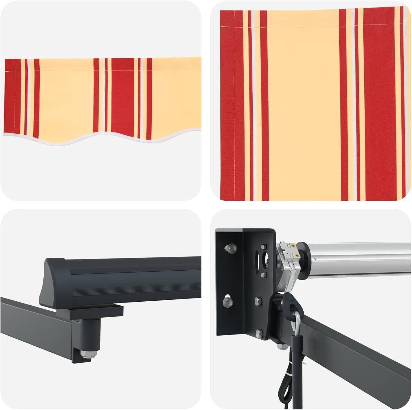 VidaXL - Toldo retráctil eléctrico (2,5 x 2 m, toldo eléctrico moderno, sombra exterior con mando a distancia, cobertizo de aluminio, protección solar ecológica