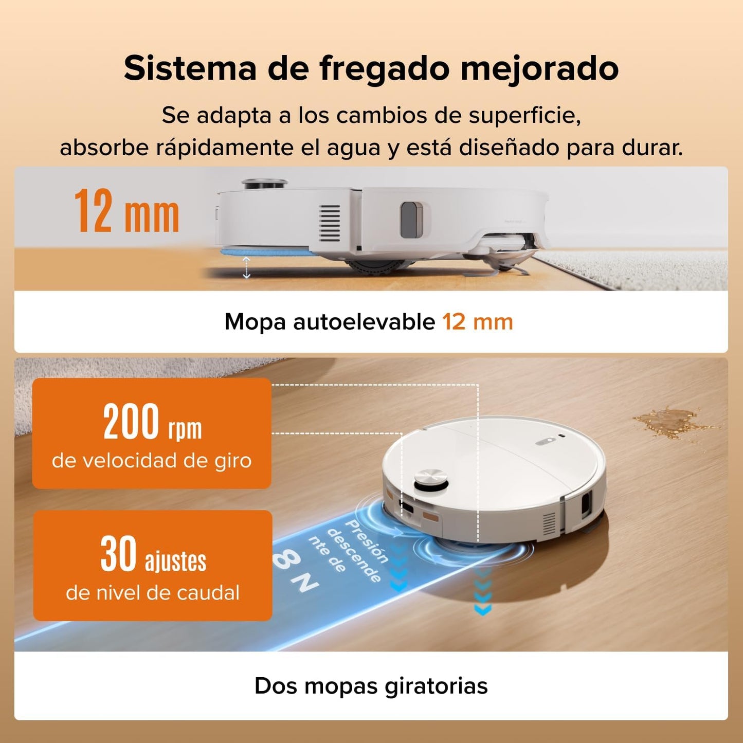 roborock Qrevo Edge 2 Set Robot Aspirador, Succión de 25000 Pa, 7,98 cm Ultrafino para Espacios Reducidos, Base Todo en Uno, Sistema antienredos, Evitación de 280+ Tipos de Obstáculos, Blanco