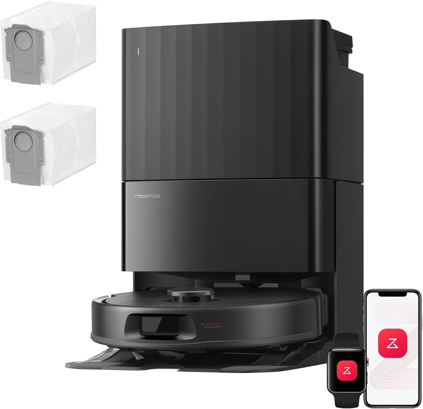 roborock Qrevo S Pro Set Robot Aspirador (Versión Mejorada del QV 35A) Succión de 18500 Pa, Base Todo en Uno, 2,7L Bolsa para Polvo, Sistema antienredos, Evitación de Obstáculos, Negro