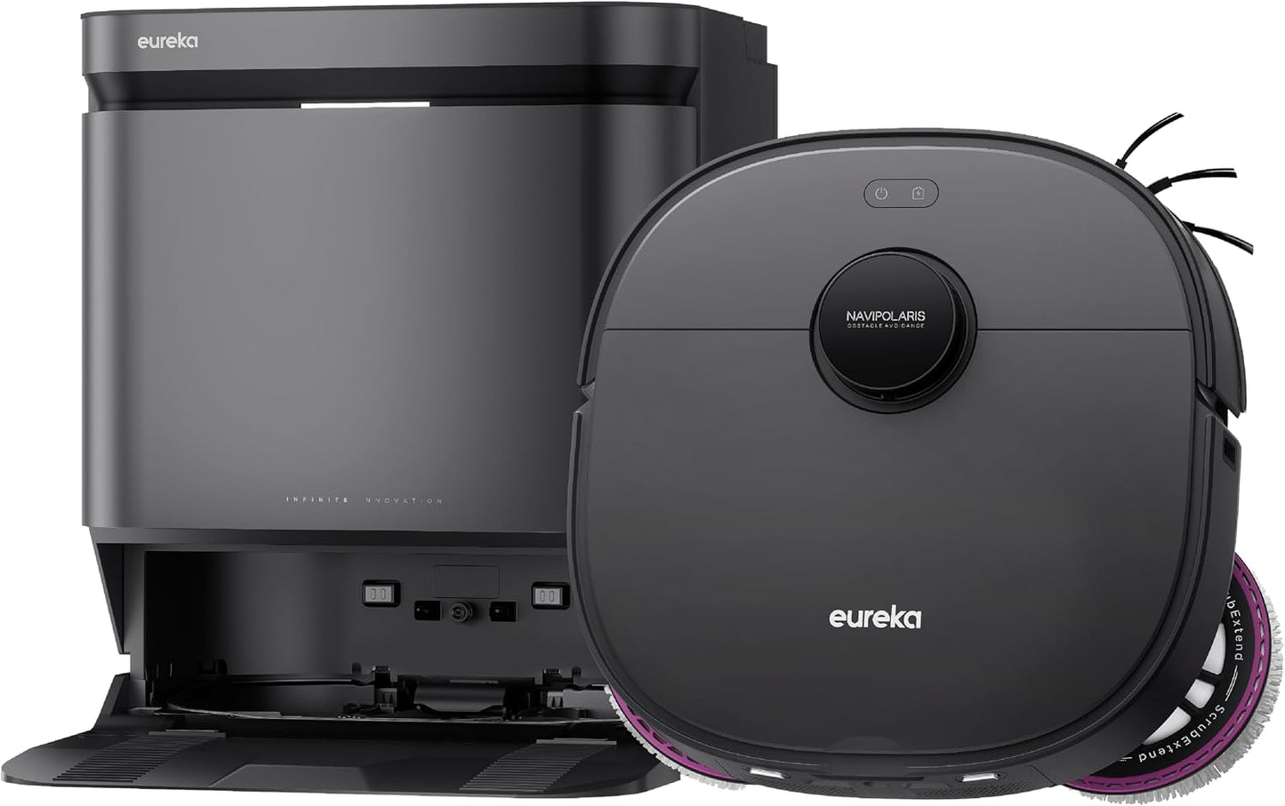 Eureka J15 EVO Ultra Gen2 Robot Aspirador y Fregasuelos 22KPa con Base Multifuncional, Autovaciado, Autolimpieza, Cepillo Antienredo, Secado Aire Caliente, Limpieza de Alfombras Versátil
