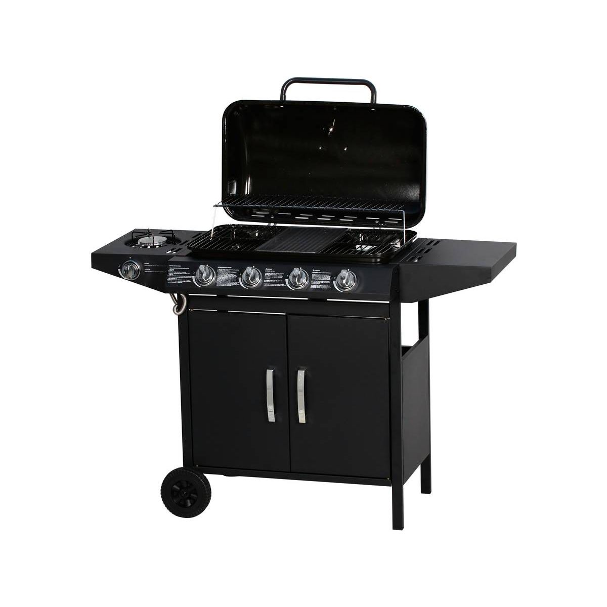 Barbacoa A Gas "festa 5" - 5 Quemadores (1 Lateral) - 12.9 Kw - Negro