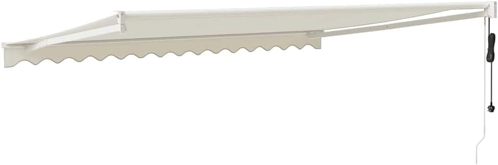 Brokky Toldo Motorizado 4X 3 m Toldo Articulado Eléctrico con Mando a Distancia para Terraza, Jardín-Crema-4 x 3 m-Marco Blanca