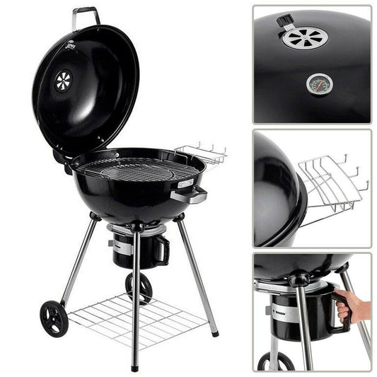 2026 Parrilla de Carbón Tipo Kettle Portátil de 22” para Barbacoa, Camping, Jardín y Cocina al Aire Libre