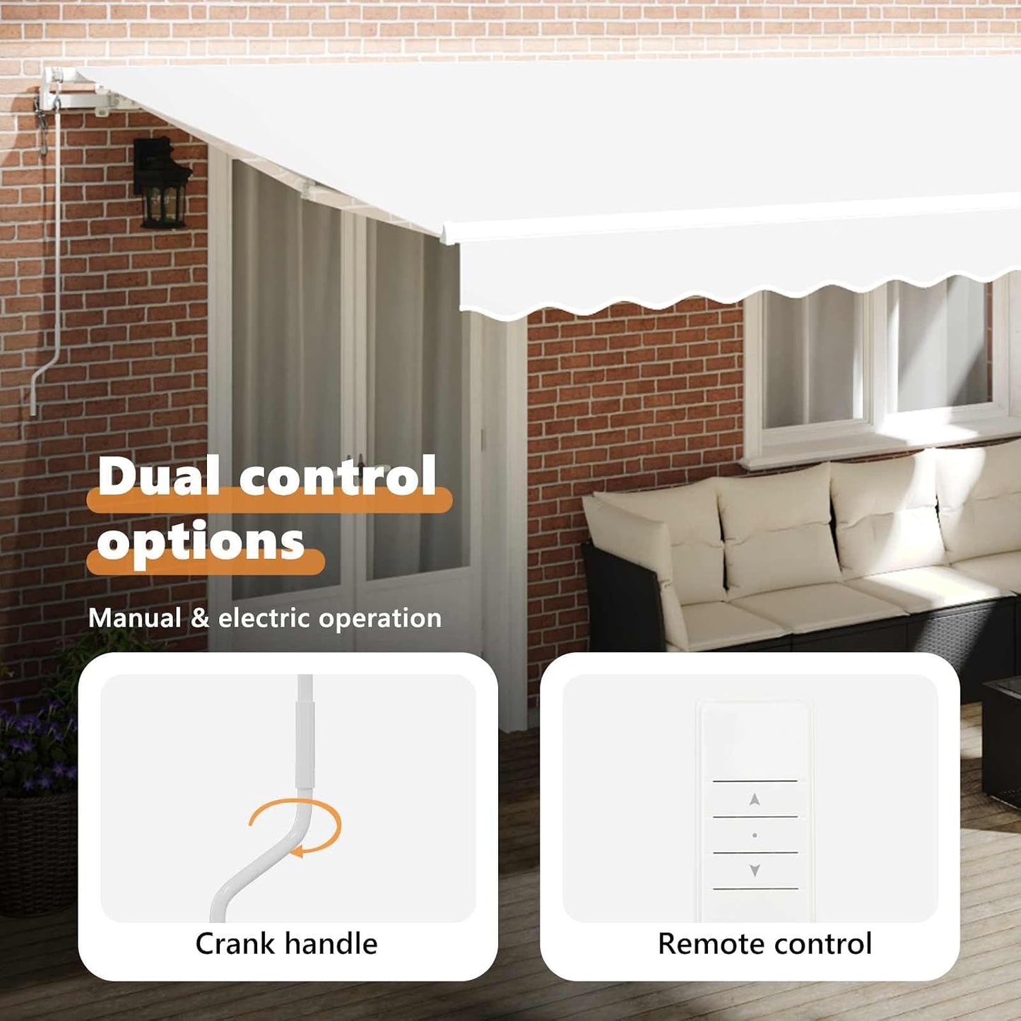 vidaXL Toldo Retráctil Eléctrico 500 x 300 cm, Cortina eléctrica Moderna, retráctil para el Patio, Marco de Aluminio, protección UV y Resistente al Clima
