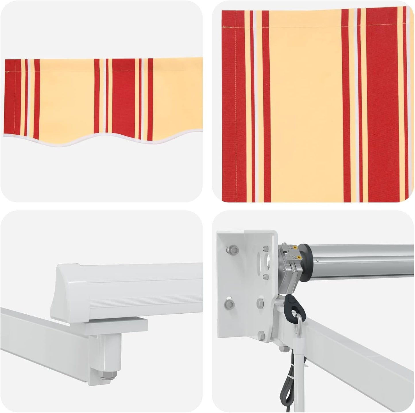 VidaXL - Toldo retráctil eléctrico (2,5 x 2 m, toldo eléctrico automático, moderno, retráctil, con LED, cobertizo exterior, sombra funcional