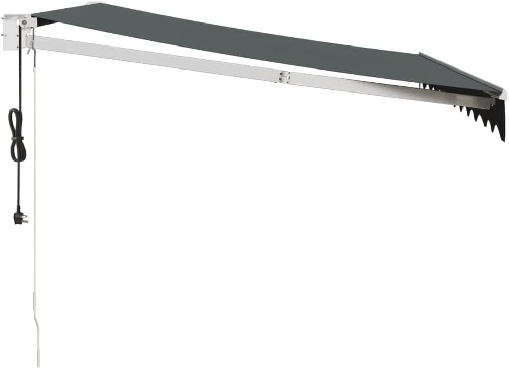IKAYAA Toldo Motorizado 3.5 x 2.5 m, Toldo Eléctrico Retráctil,Toldo Articulado Eléctrico con Mando a Distancia, Toldo Brazo Extensible para Terraza, Jardín, Antracita