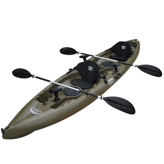 2026 Kayak de pesca tándem BKC TK181 de 3,9 m para 2 personas con asientos acolchados y remos