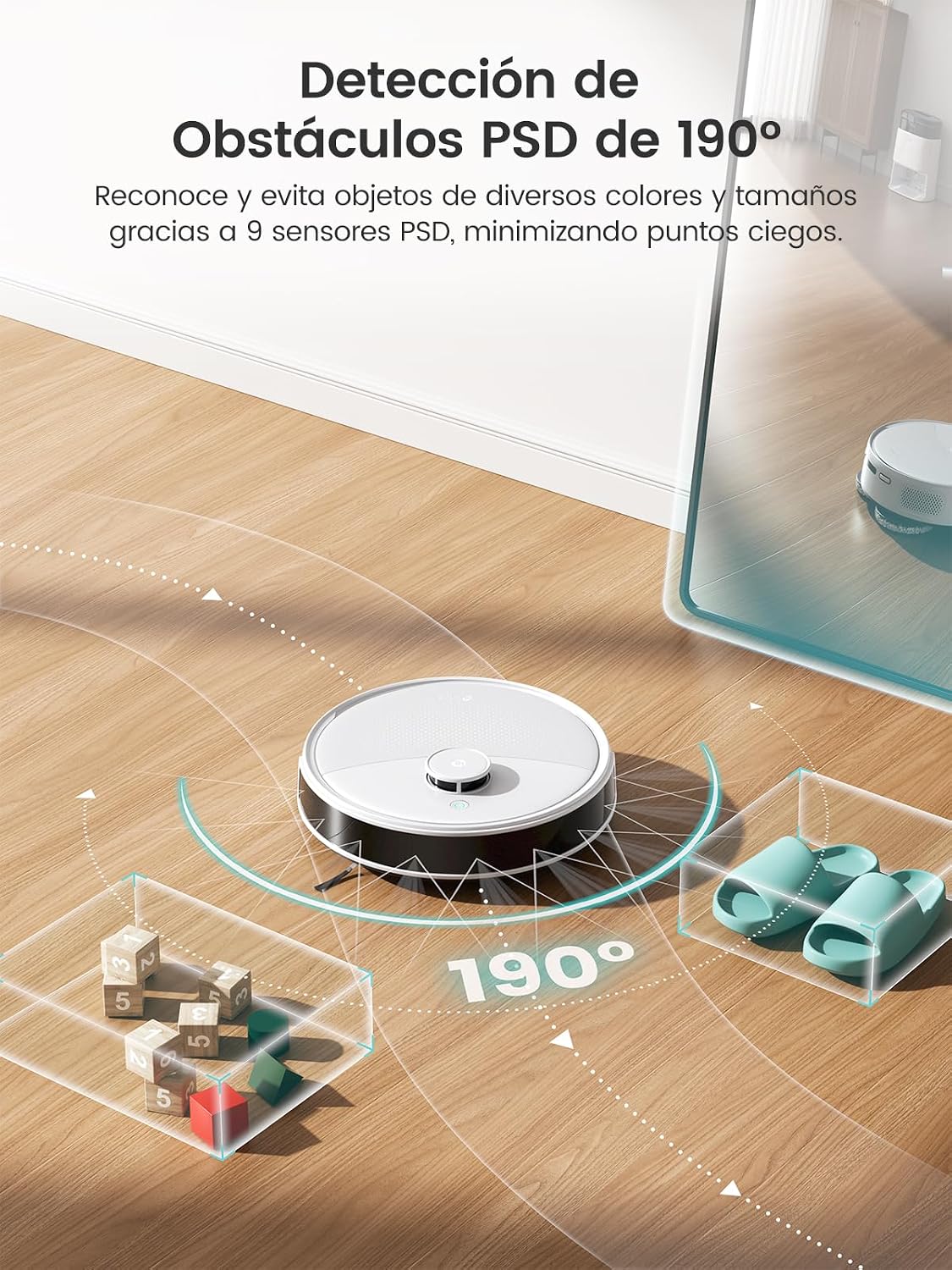 Lefant M3 Robot Aspirador y Fregasuelos, 12000Pa, 220min, Auto-Lavado/Secado, Vaciado Automático 3,2L, Fregona Dual Giratoria, Navegación dToF, para Mascotas, Cepillo Anti-Enredos, WiFi/App/Alexa