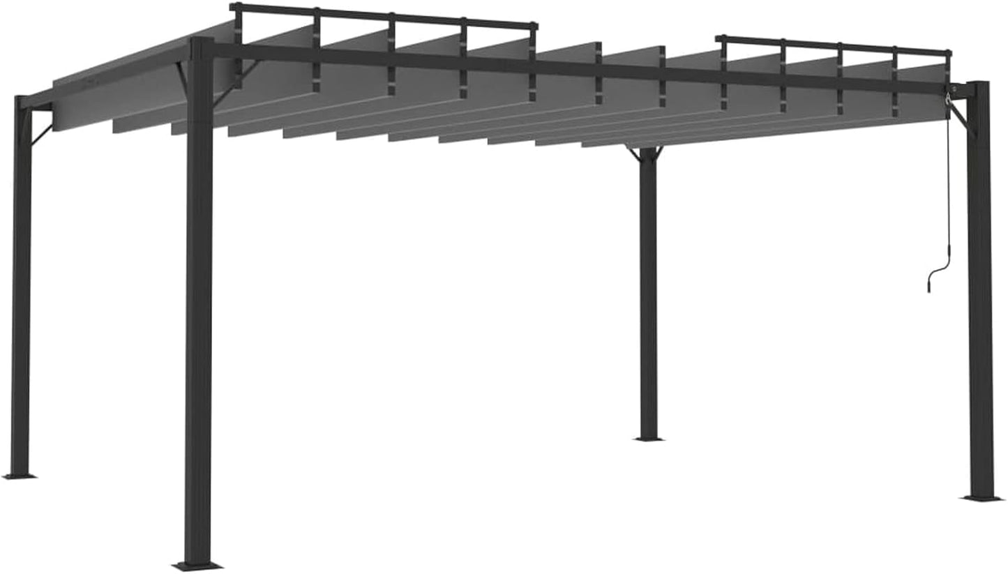 GuyAna Cenador con Techo persiana 3x4 m Tela y Aluminio pergola terraza Exterior toldos para pergolas pergolas de Jardin Antracita