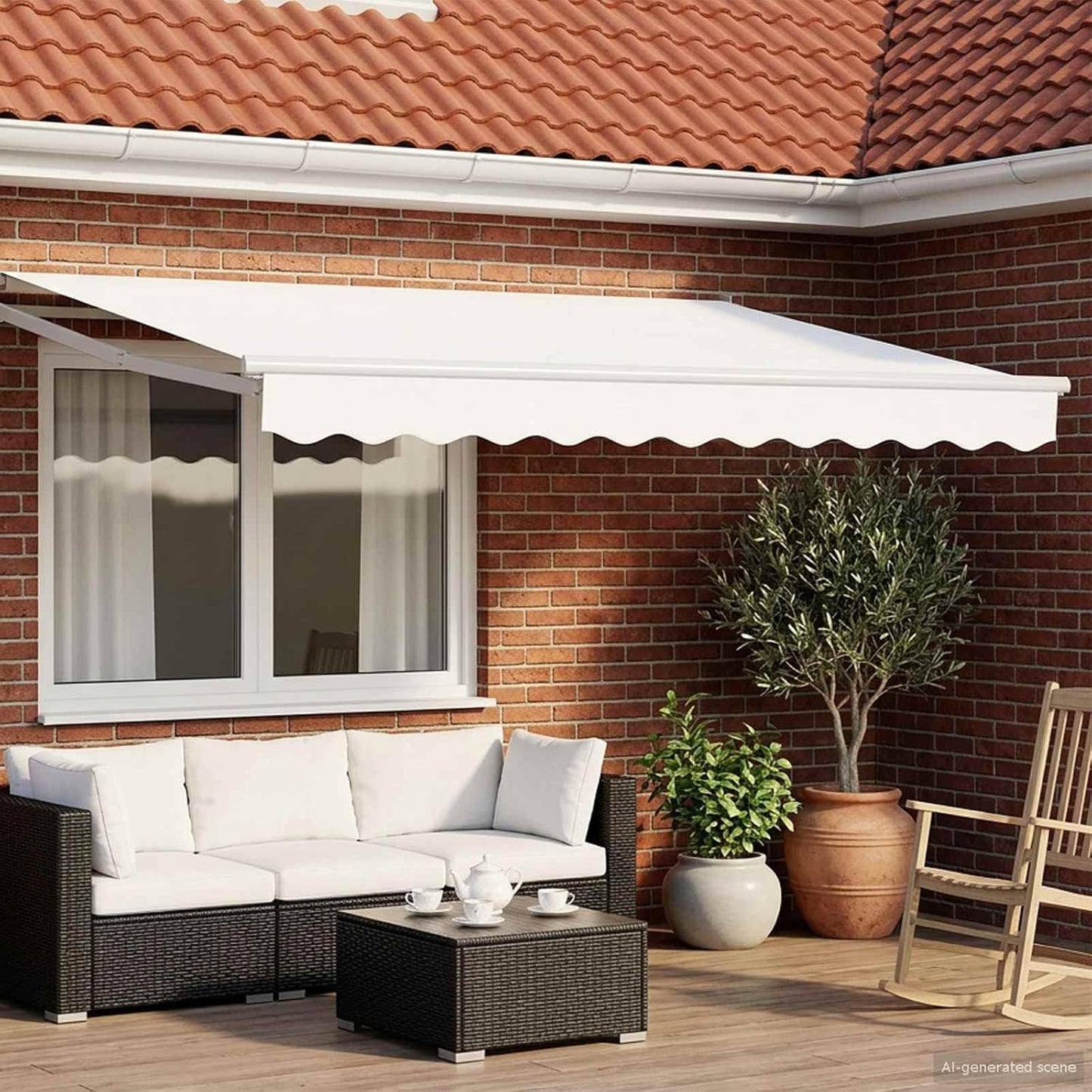 vidaXL Toldo Retráctil Eléctrico 3,5 x 2,5 m, Toldo automático, Moderno y eléctrico, retráctil, con LED, para Patio, ¡Sombra Funcional al Aire Libre