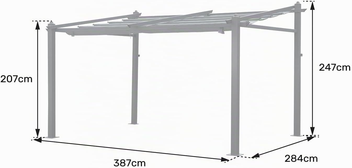 Happy Garden Pérgola Mural 3 × 4m FRÉJUS topoestructura de Aluminio