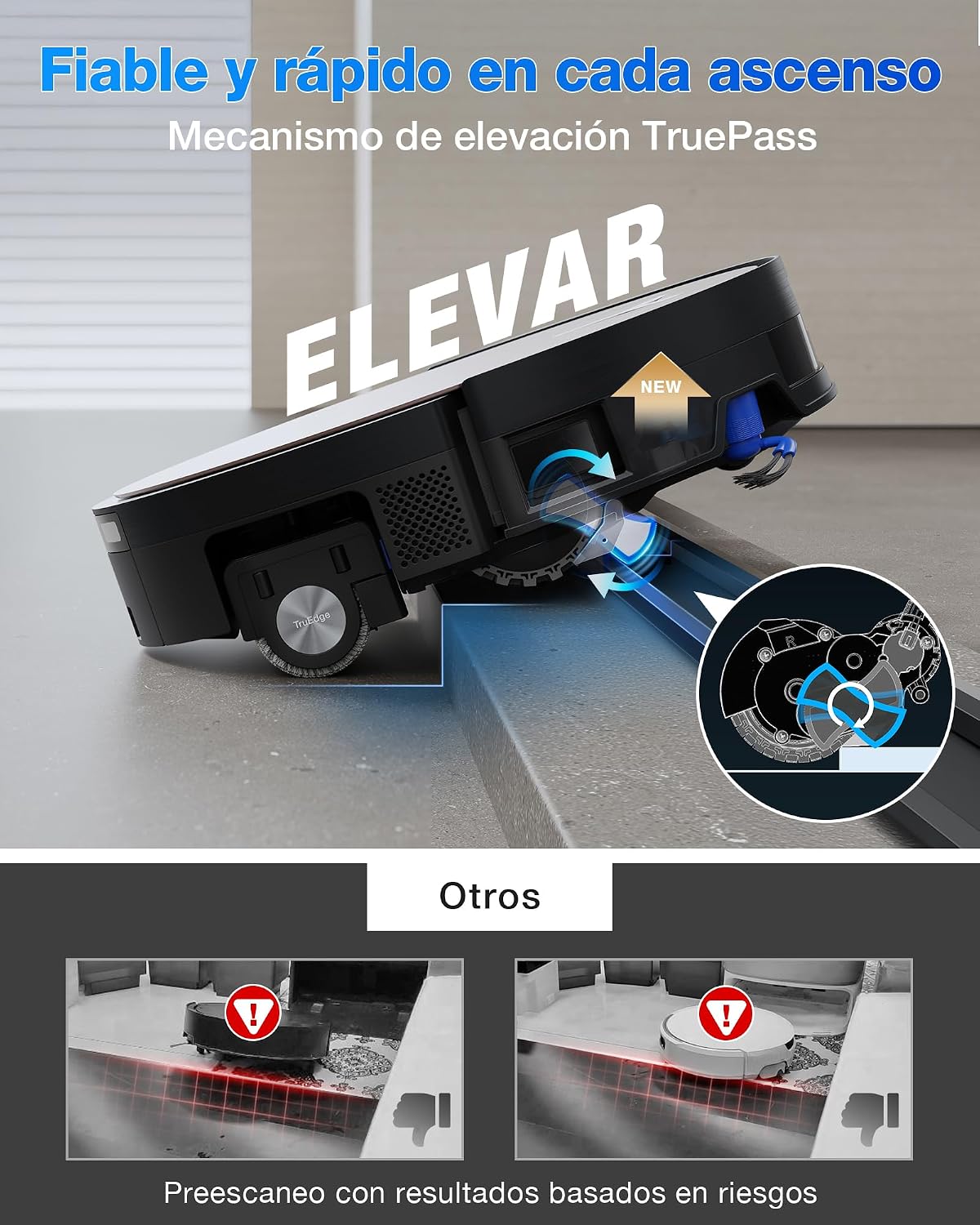 ECOVACS X11 OMNI CYCLONE Robot Aspirador y Friegasuelos, BLAST+19,500 Pa, Potencia ultrarrápida, OZMO ROLLER 2.0, Altura Máxima de Ascenso de 4cm, Rodillo Extendido, Vaciado Automático PureCyclone 2.0