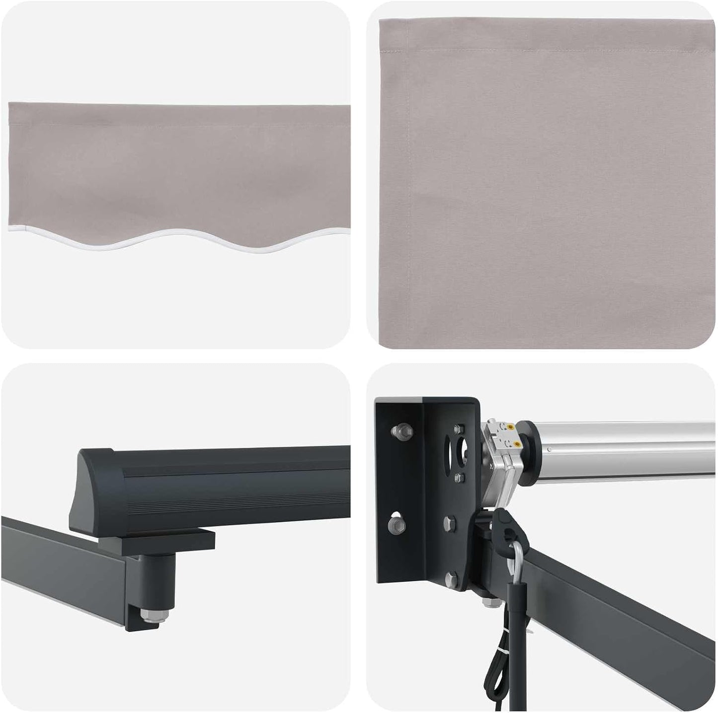 vidaXL Toldo Retráctil Eléctrico Gris Claro 3 x 2,5 m, Toldo automático, Moderno y eléctrico, retráctil, con LED, para Patio, ¡Sombra Funcional al Aire Libre