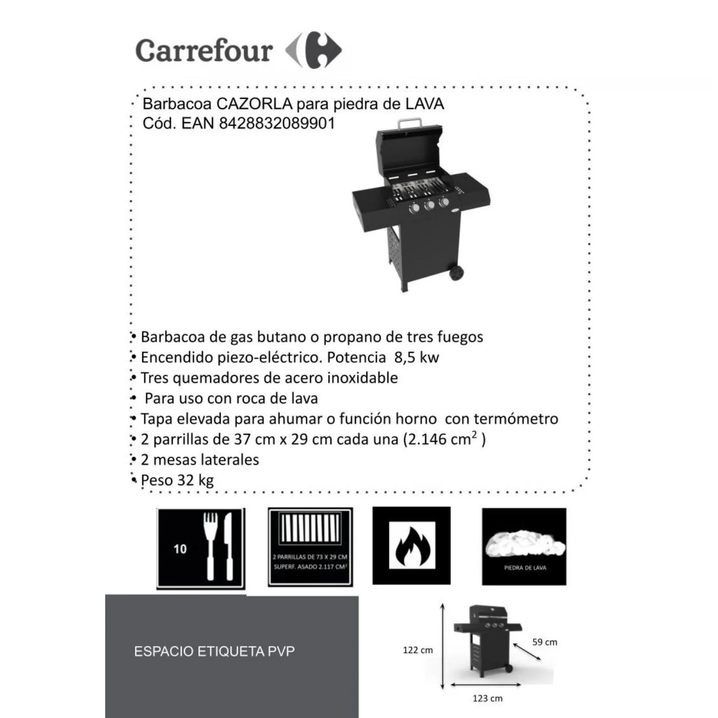 Barbacoa de gas Cazorla para piedra Imor
