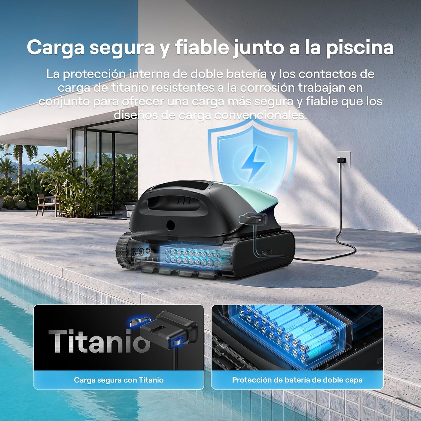Beatbot (2026 Nuevo) Sora 10 Robot Piscina limpiafondos y Paredes, Plataformas y línea de flotación, 25700 LPH, Estacionamiento línea flotación, 5l residuos,App,Piscinas enterradas/elevadas,Mint