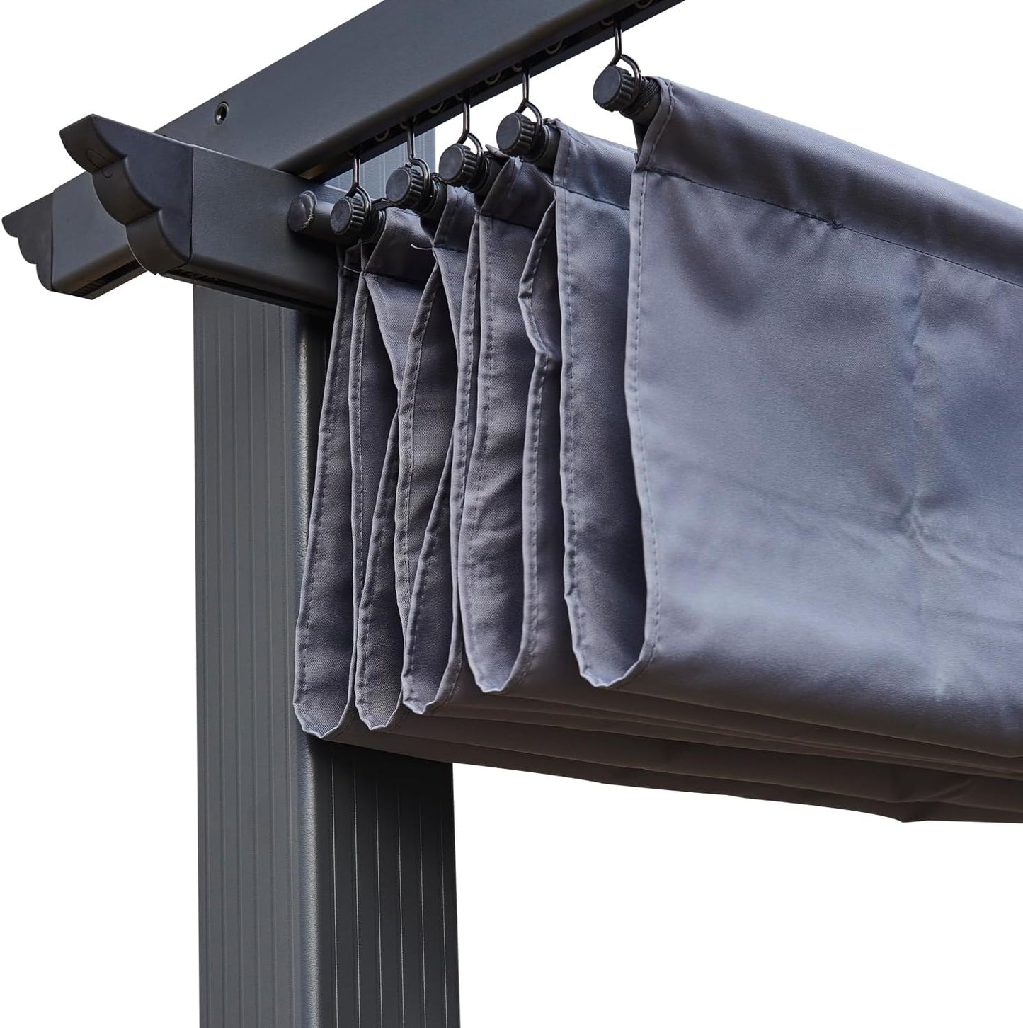 Happy Garden Pérgola Independiente 3 × 3m Cassis Gris Estructura de Aluminio